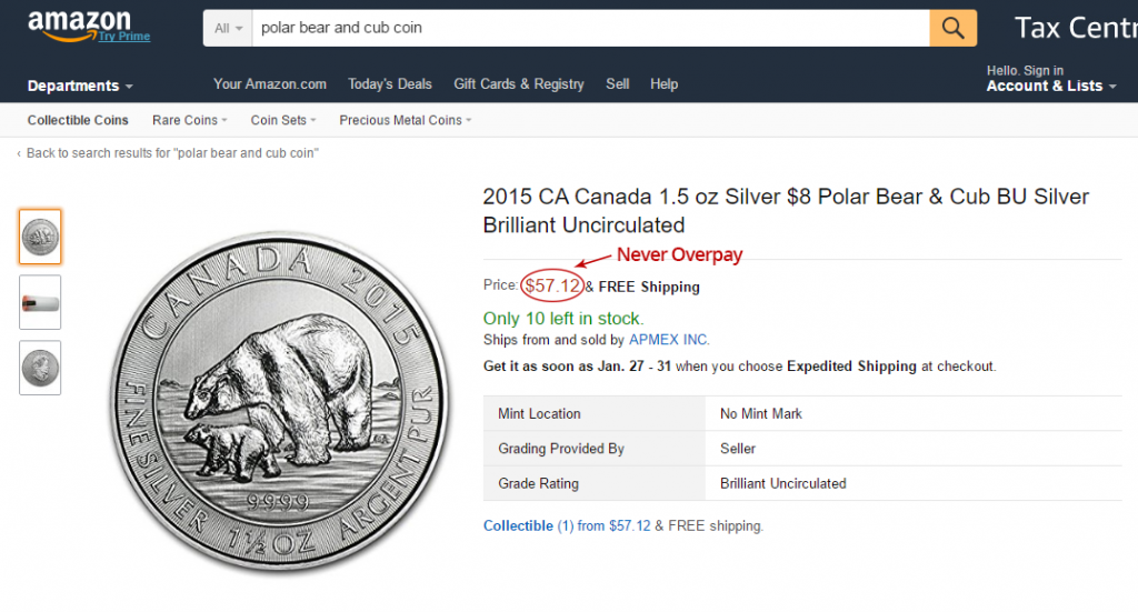 silver-polar-bear coin