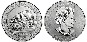 1.5 oz. Silver Polar Bear & Cub Coin