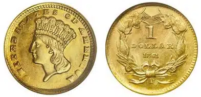 Indian Gold Dollar Type 3
