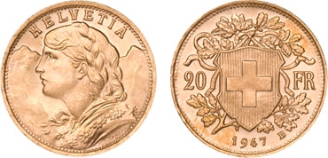 Swiss Franc Gold Coin